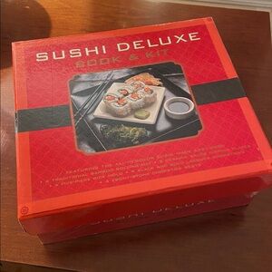 Sushi Deluxe Book & Kit gift beginner sushi bamboo mat rice mold ceramic bowl